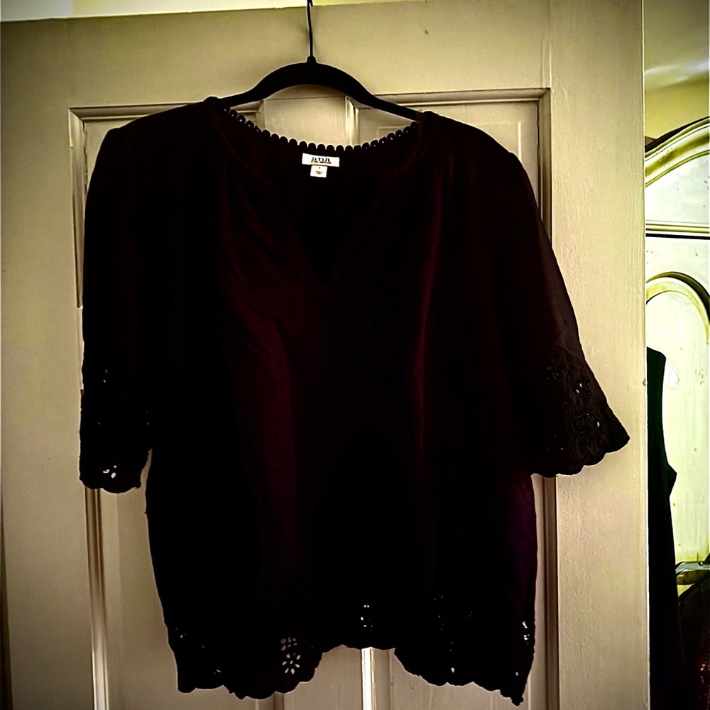 a.n.a Black Blouse with Lace Details NWT